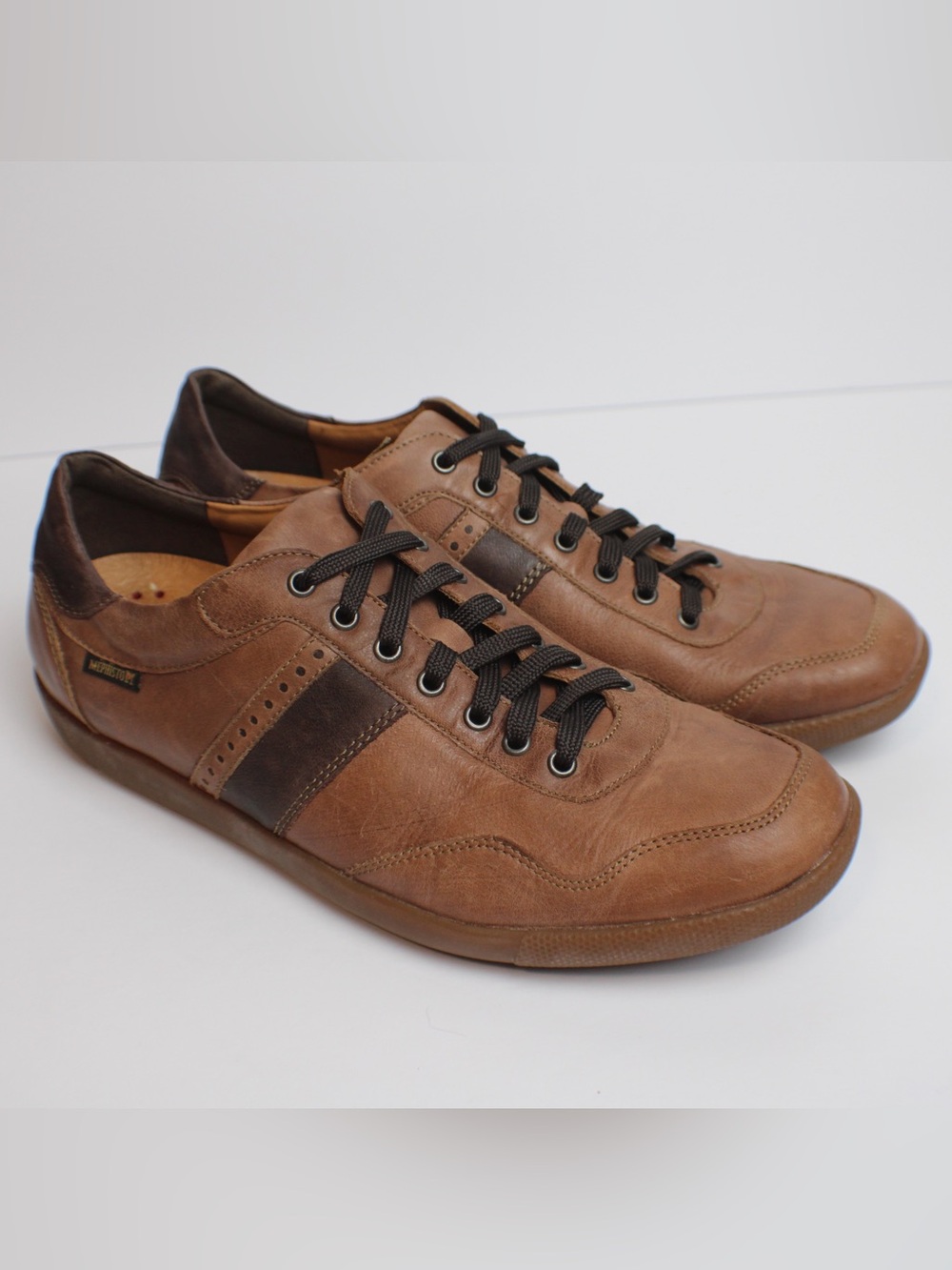 Mephisto Steve Urban Brown Leather Retro Lace Up Low Sneaker 9.5M